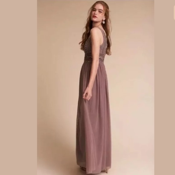 New Anthropologie BHLDN Sterling Gown Maxi Dress - Picture 2 of 7